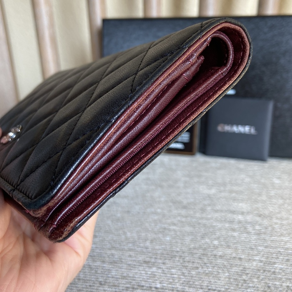 SOLD Chanel Black Quilted Bifold w/ Silver CC - Picture 7 of 13
